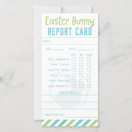Rapportkort för Påskhare Tack Kort