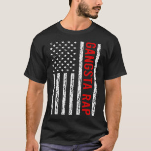 Rapportör för USA flagga Gangsta Rap T Shirt