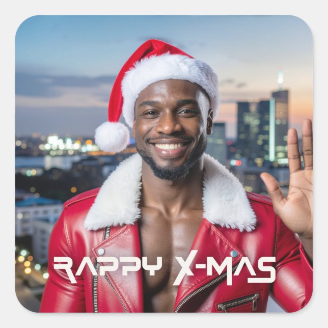 RAPPY X-MAS FYRKANTIGT KLISTERMÄRKE (Framsida)