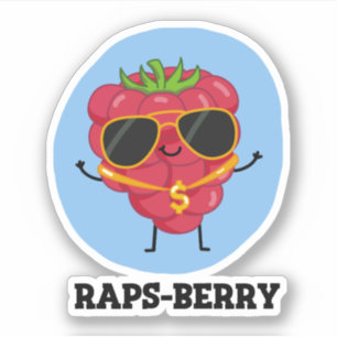 Raps-berry Funny Rapper Raspberry Pun Klistermärken