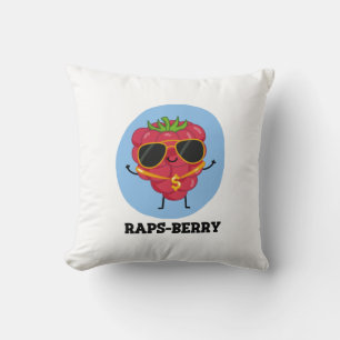 Raps-berry Funny Rapper Raspberry Pun Kudde