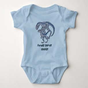 Raptor dinosaur Baby Pojke Flicka Blå Spädbarn T Shirt