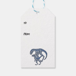 Raptor dinosaur infant newborn boy girl presentetikett