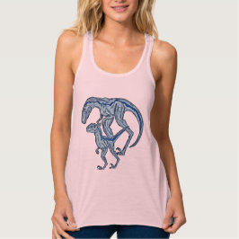 Raptor dinosaur women's tank top linne med racerback 