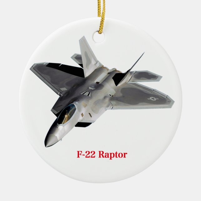 Raptor F-22 Julgransprydnad Keramik (Framsidan)