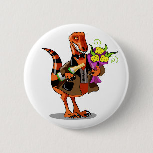 Raptor Holding Flaska av mousserande Vin & Flowers Knapp