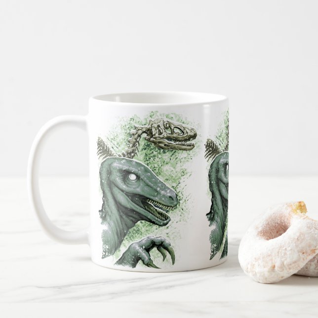 Raptor i Grönt Kaffemugg (Med munk)