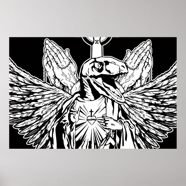 Raptor Jesus Kärlek You Poster (Framsidan)