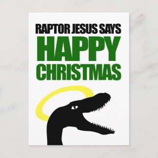Raptor Jesus säger Lycklig jul Helg Vykort