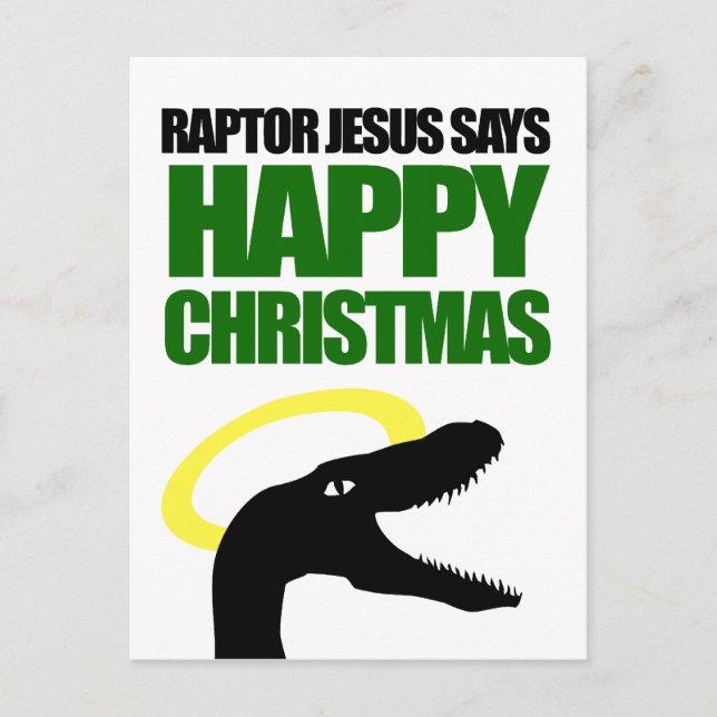 Raptor Jesus säger Lycklig jul Helg Vykort (Framsida)