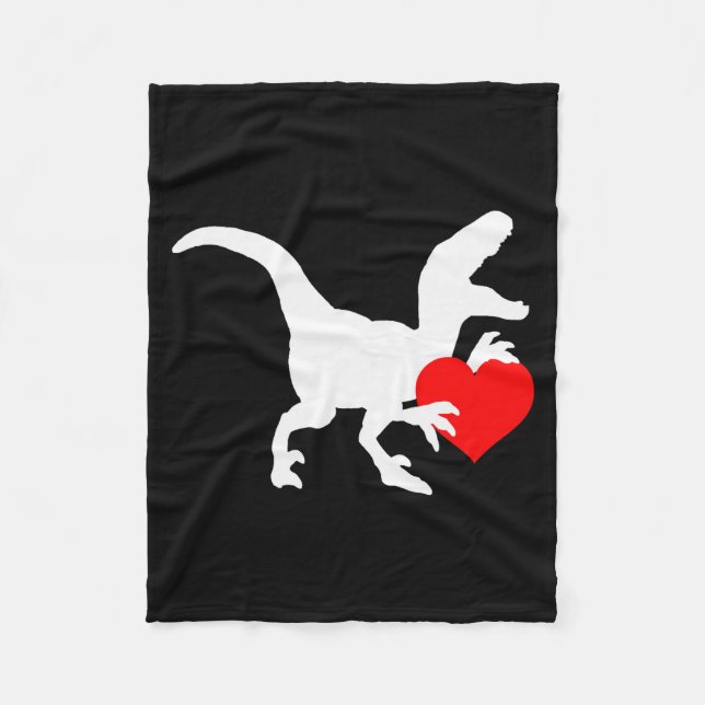 Raptor Kärlek Alla Hjärtans Dag Present Dino Rapto Fleecefilt (Framsidan)