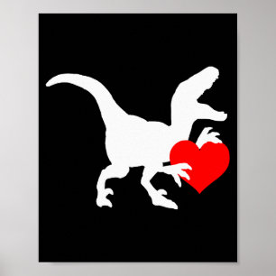 Raptor Kärlek Alla Hjärtans Dag Present Dino Rapto Poster