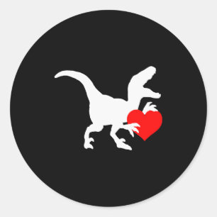 Raptor Kärlek Alla Hjärtans Dag Present Dino Rapto Runt Klistermärke