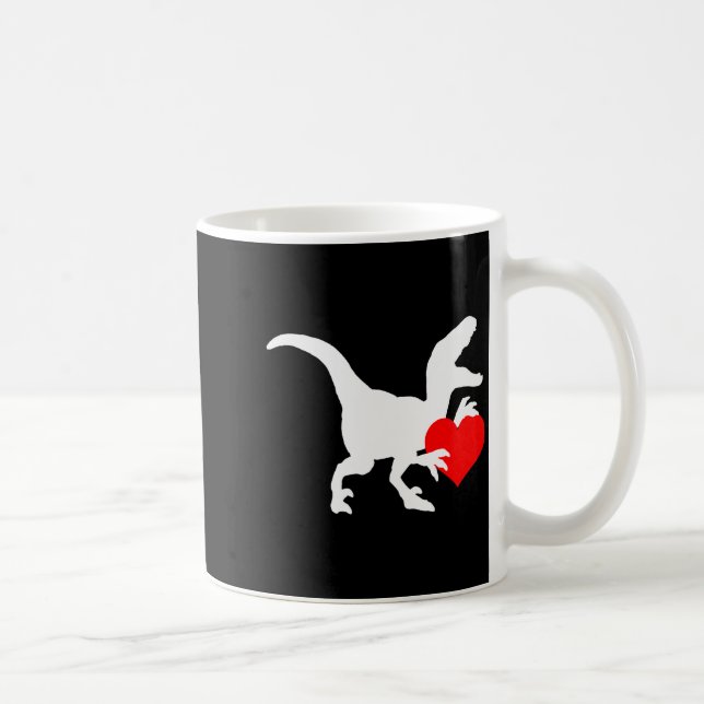 Raptor Love Valentines Day Gift Dino Raptor Heart  Kaffemugg (Höger)
