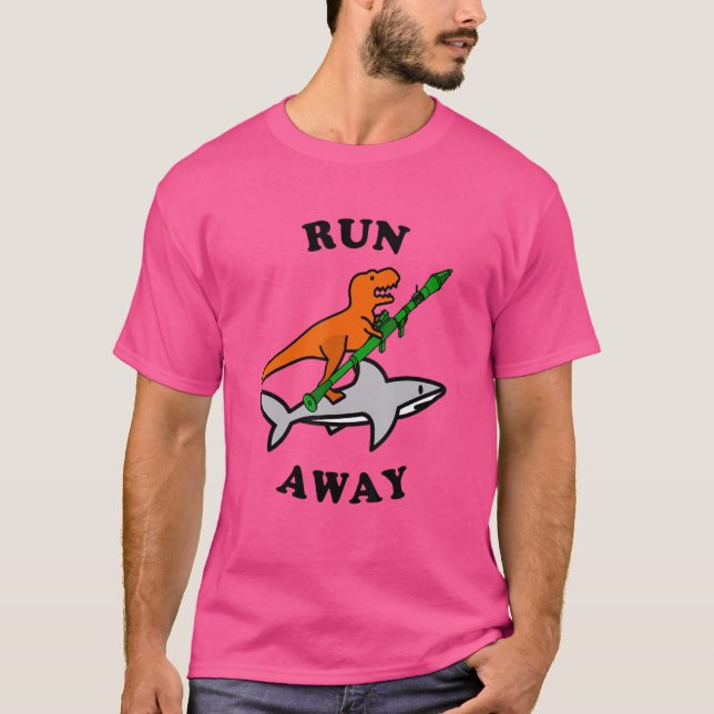 Raptor med raketstart som rider ett hajminne t shirt (Framsida)