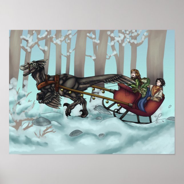 Raptor Sleigh Ride Poster (Framsidan)