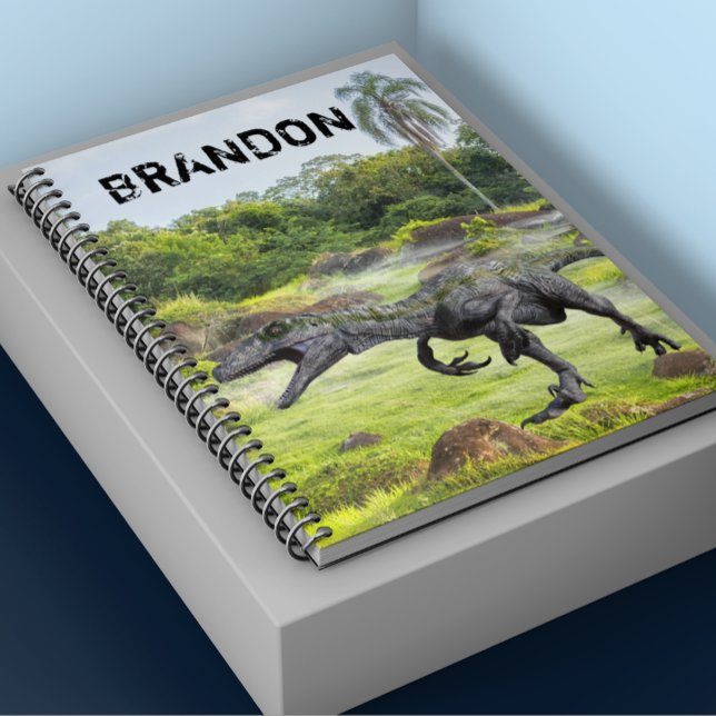 Raptor Velociraptor Dinosaur Monogram Anteckningsbok (Skapare uppladdad)