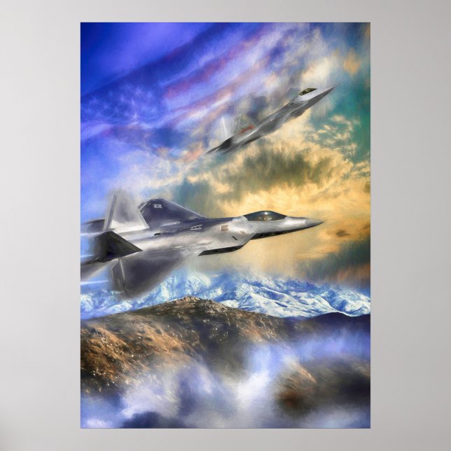 RAPTORS ÖVER AMERIKA F22 JET POSTER (Framsidan)