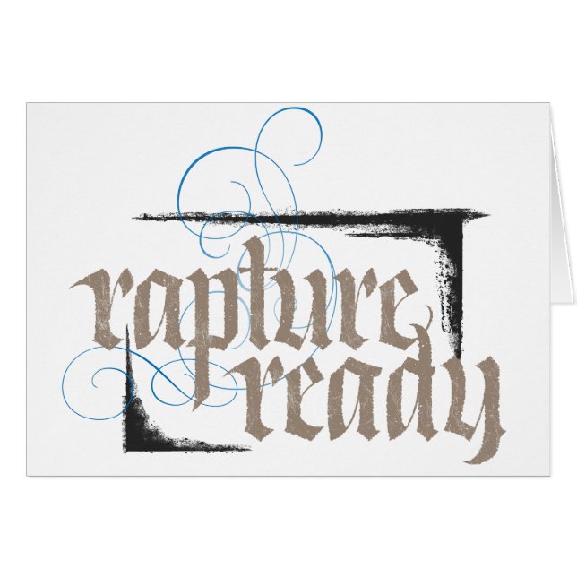 Rapture Redo - Elegant Religiösa Calligraphy Hälsningskort (Framsidan Horizontal)
