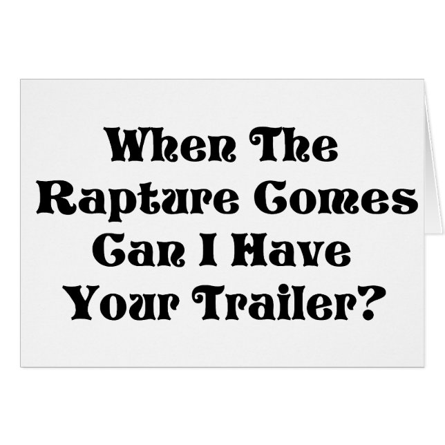 Raptureförsäljning hemifrån hälsningskort (Framsidan Horizontal)