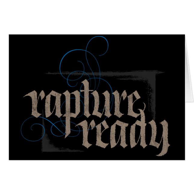 Raptureredo - elegant religiös Calligraphy Hälsningskort (Framsidan Horizontal)