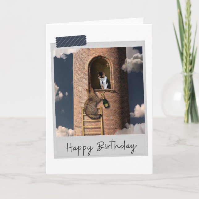 Rapunzel Cat Funny Birthday-kort Kort (Framsida)