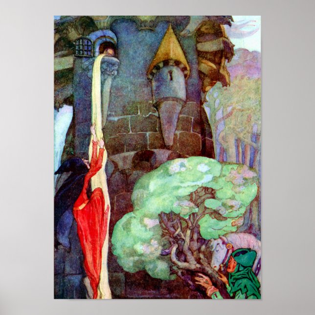 Rapunzel Fairy Tale by Anne Andersson Print Poster (Framsidan)
