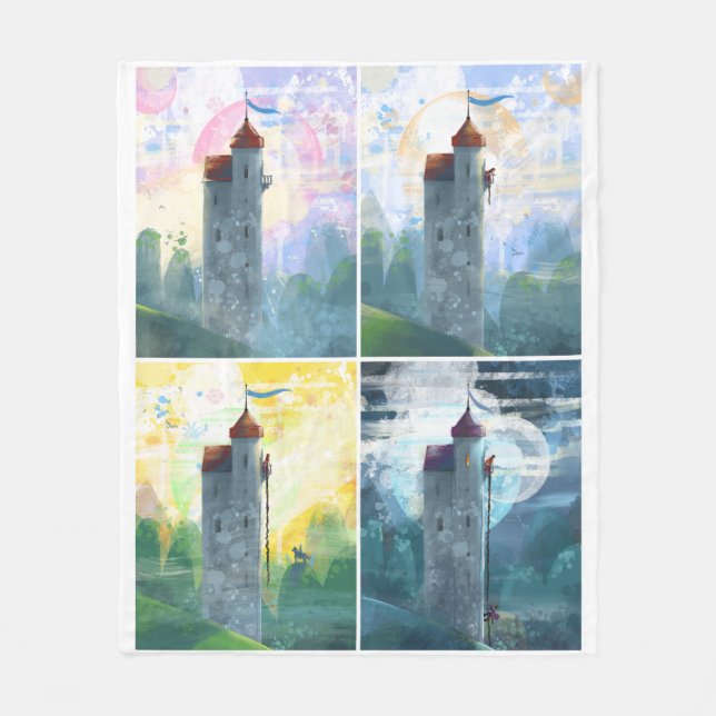 Rapunzel från morgon till kväll fleecefilt (Framsidan)