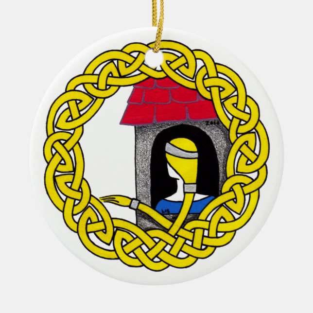 Rapunzel prydnad julgransprydnad keramik (Framsidan)