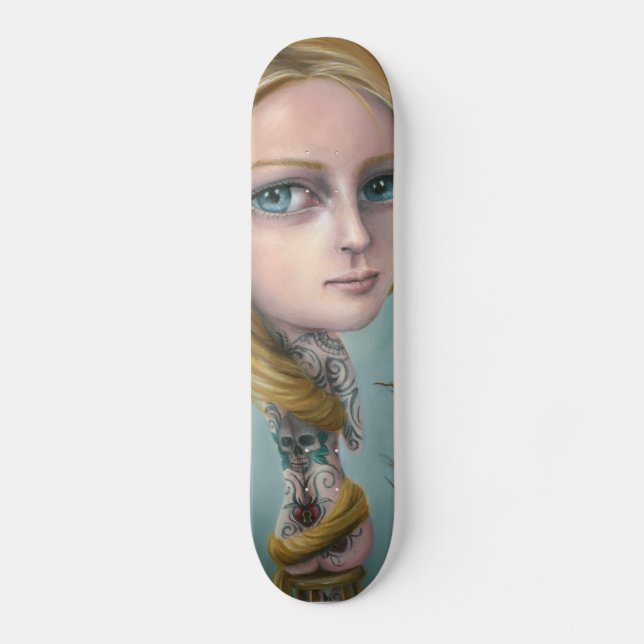 Rapunzel tatueringflickaskateboarden skateboard bräda 21,5 cm (Framsida)