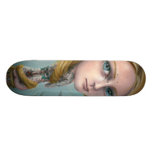 Rapunzel tatueringflickaskateboarden skateboard bräda 21,5 cm