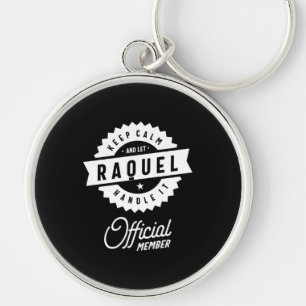 Raquel Personlig Namn Birthday Gift Rund Silverfärgad Nyckelring