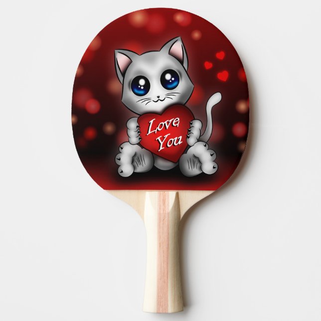 Raquette De Ping Pong Le chaton t'aime Pingisracket (Framsidan)