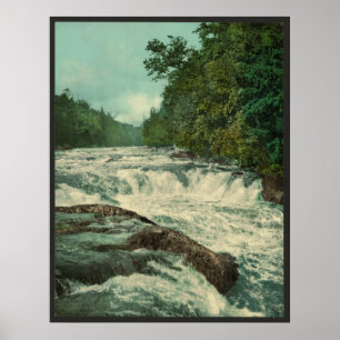 Raquette Falls på floden Raquette Poster