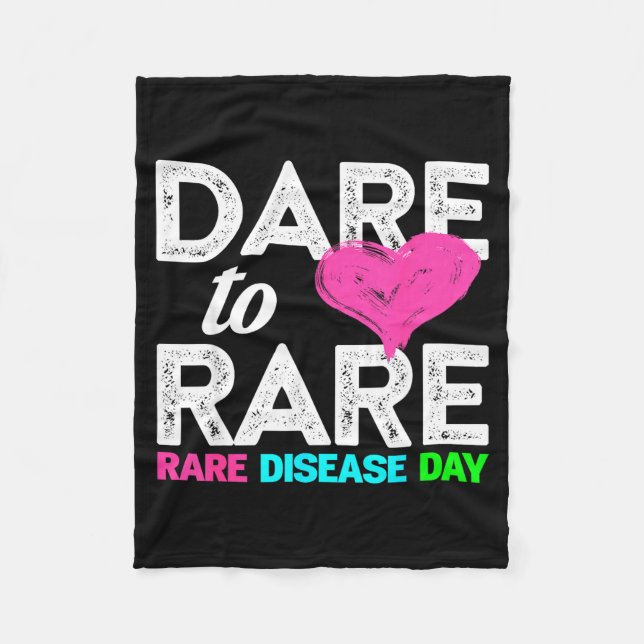 Rare Disease Awareness Shirt - Dare To Rare Diseas Fleecefilt (Framsidan)