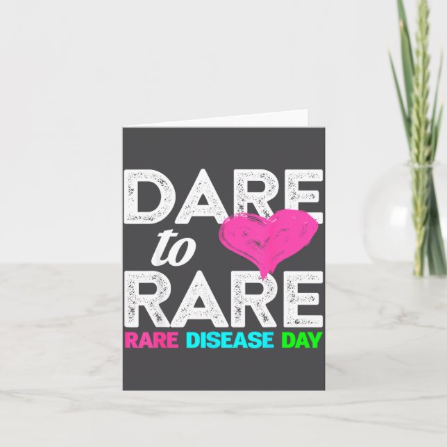 Rare Disease Awareness Shirt - Dare To Rare Diseas Kort (Framsida)
