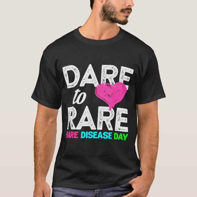 Rare Disease Awareness Shirt - Dare To Rare Diseas T Shirt (Framsida)