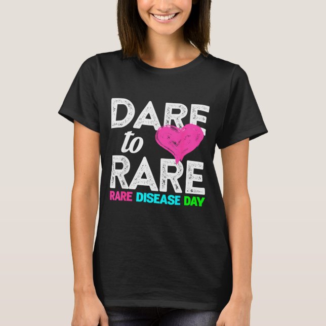 Rare Disease Awareness Shirt - Dare To Rare Diseas T Shirt (Framsida)