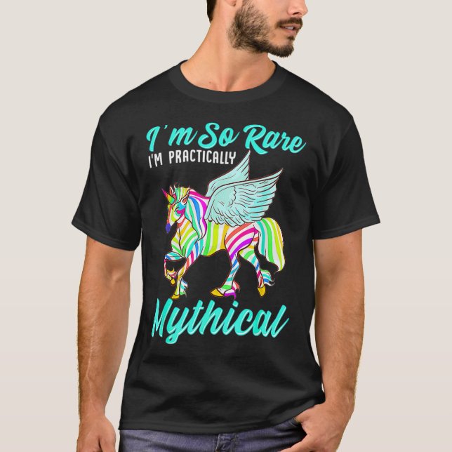 Rare Disease Zebra Unicorn Zebra Ribbon  T Shirt (Framsida)