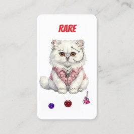Rare Punk Cat-Collector Card-White Rebel Lojalitetskort
