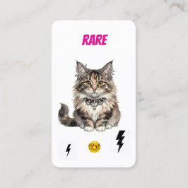 Rare Punk Cat Maine Coon Collectible Card Lojalitetskort