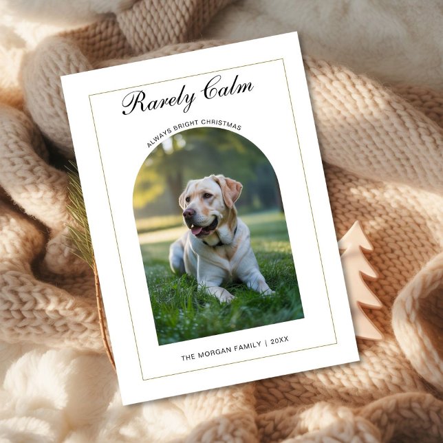 Rarely Christmas Cute dog Simple Photo card Julkort (Skapare uppladdad)