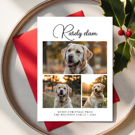 Rarely Christmas in the Snow Winter Dog Photo card Julkort