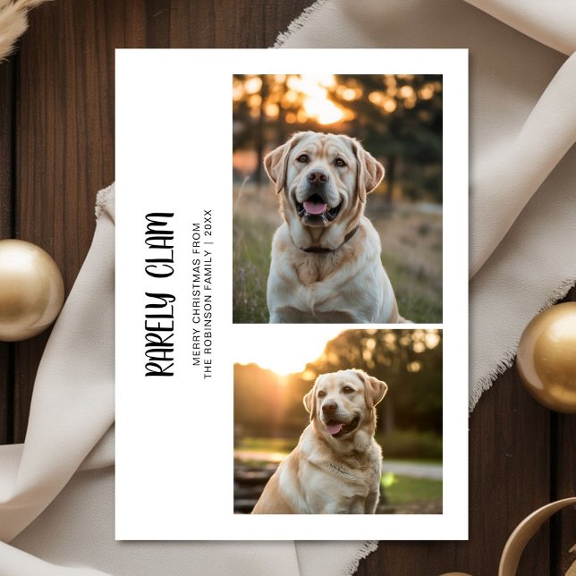 Rarely Christmas Outdoor 2 Dog Photo Card Julkort (Skapare uppladdad)