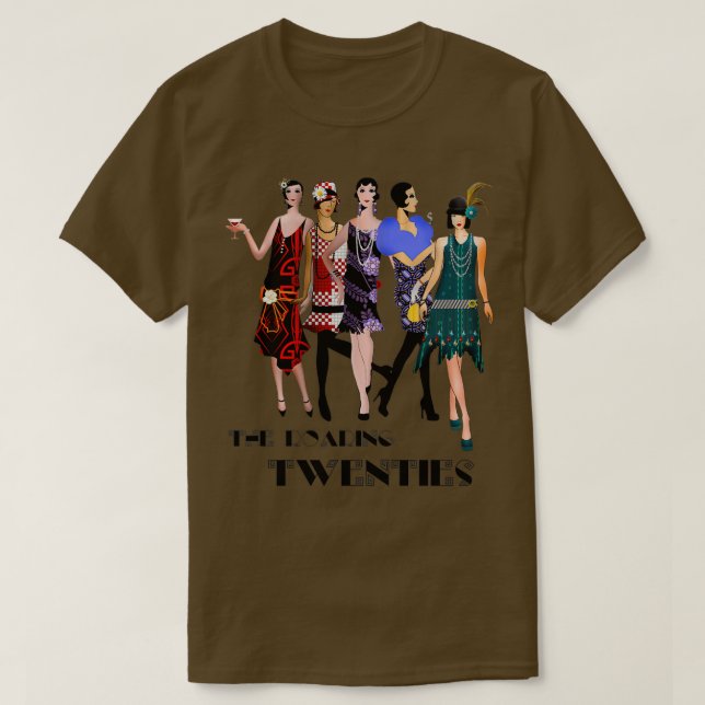 Raring 20-tal Flapper Girls T Shirt (Design framsida)