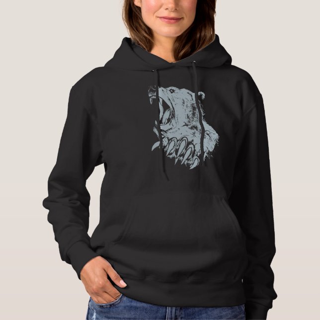 Raring Bear Bear Grizzly Predator Grizzly B T Shirt (Framsida)