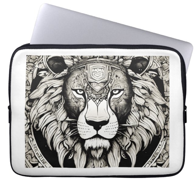 🦁 "Raring Lejon bärbar dator Bag - djärvt Stil me Laptop Fodral (Framsidan)