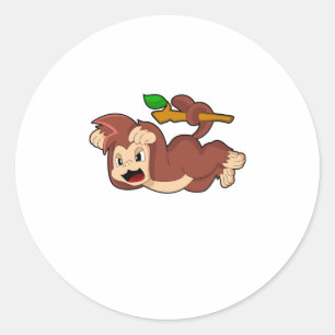 Raring Monkey Runt Klistermärke