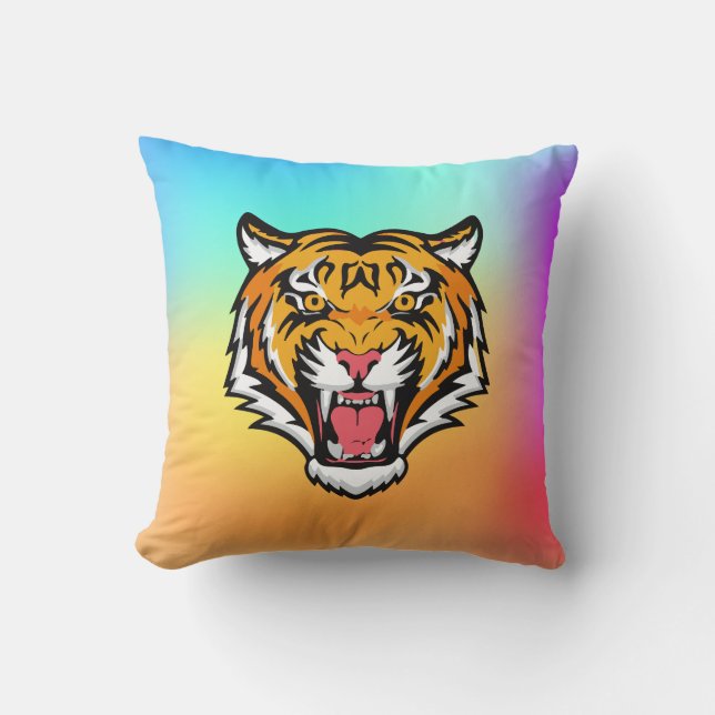 Raring Tiger Head-25818 Kudde (Framsida)
