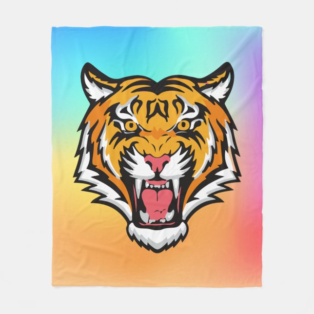 Raring Tiger Head-25818 Resemugg Fleecefilt (Framsidan)